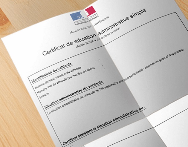 document certificat de non gage