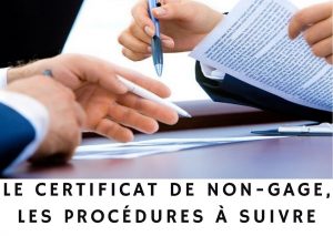 certificat de non gage