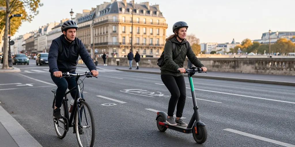 Est-il préférable de rouler en vélo ou en trottinette électrique sur Paris ?