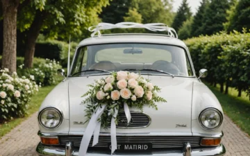 décoration voiture mariage